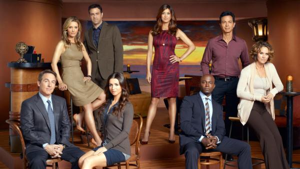 Brian Benben, KaDee Strickland, Paul Adelstein, Caterina Scorsone, Kate Walsh, Taye Diggs, Benjamin Bratt and Amy Brenneman appear in a promotional photo for Private Practice. - Provided courtesy of ABC / Andrew MacPherson