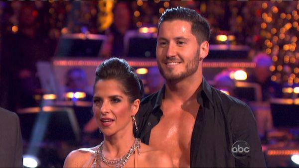 Kelly Monaco and Valentin Chmerkovskiy appear in a still from 'Dancing With The Stars: All-Stars' on October 22, 2012.