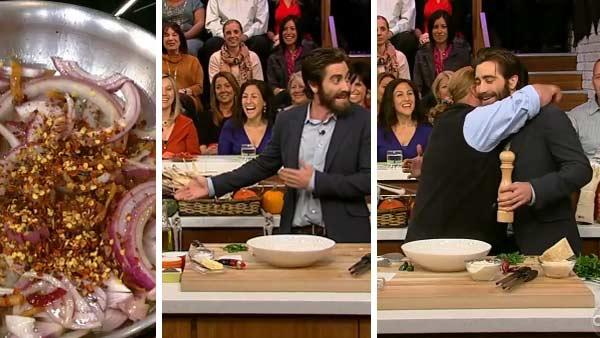 Jake Gyllenhaal appears with Mario Batali on the ABC show The View on Oct. 25, 2012. - Provided courtesy of ABC Jake Gyllenhaal appears with Mario Batali on the ABC show The View on Oct. 25, 2012. - Provided courtesy of ABC