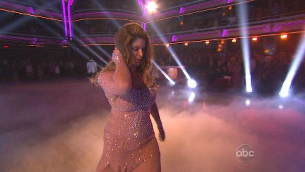 Kirstie Alley and Maksim Chmerkovskiy appear in a still from 'Dancing With The Stars: All-Stars' on October 29, 2012.
