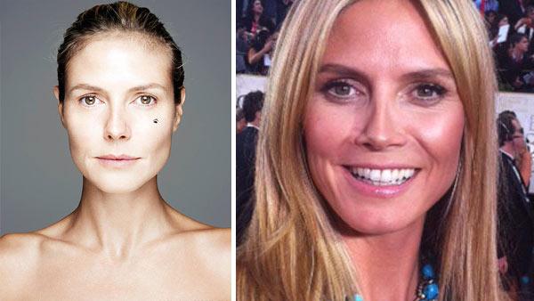 In late October 2012, Heidi Klum ditched the heavy makeup to star in the BBC Networks Children In Need BearFaced campaign. / Heidi Klum appears at the 2012 Golden Globes, as seen in a photo posted on her official Twitter account on Jan. 15, 2012. - Provided courtesy of BBC / Children In Need / twitter.com/heidiklum In late October 2012, Heidi Klum ditched the heavy makeup to star in the BBC Networks Children In Need BearFaced campaign. / Heidi Klum appears at the 2012 Golden Globes, as seen in a photo posted on her official Twitter account on Jan. 15, 2012. - Provided courtesy of BBC / Children In Need / twitter.com/heidiklum