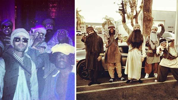 Chris Brown dressed up as an Islamic terrorist for Halloween 2012, as seen in these photos posted on his Instagram page. Also pictured second from the left: Actor and comedian Kevin Hart. - Provided courtesy of twitter.com/chrisbrown / instagram.com/p/Rf4jCCvpal/ / instagram.com/p/Rd4BGsvpQ-/ Chris Brown dressed up as an Islamic terrorist for Halloween 2012, as seen in these photos posted on his Instagram page. Also pictured second from the left: Actor and comedian Kevin Hart. - Provided courtesy of twitter.com/chrisbrown / instagram.com/p/Rf4jCCvpal/ / instagram.com/p/Rd4BGsvpQ-/