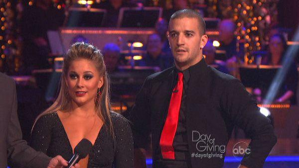 Shawn Johnson and Mark Ballas appear in a still from 'Dancing With The Stars: All-Stars' on November 5, 2012.