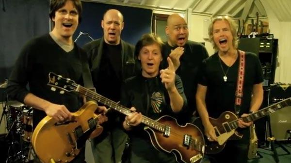 Paul McCartney appears in a November 5 video with his band urging his fans to take part in the presidential election. - Provided courtesy of YouTube.com/watch?v1pfbe9GzPyg Paul McCartney appears in a November 5 video with his band urging his fans to take part in the presidential election. - Provided courtesy of YouTube.com/watch?v1pfbe9GzPyg