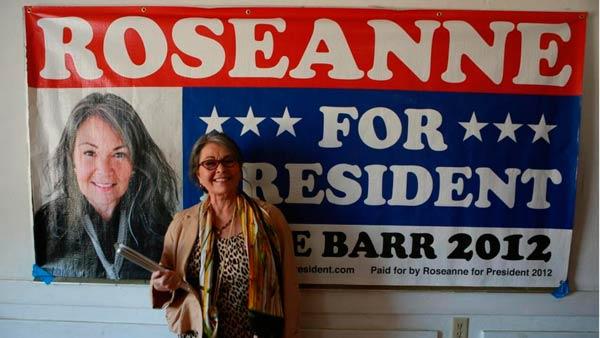 Roseanne Barr appears in a Roseanne For President campaign photo posted on her Facebook page on May 4, 2012. - Provided courtesy of facebook.com/RoseanneForPresident Roseanne Barr appears in a Roseanne For President campaign photo posted on her Facebook page on May 4, 2012. - Provided courtesy of facebook.com/RoseanneForPresident