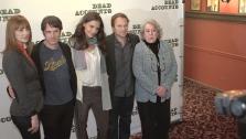(L to R): Judy Greer, Josh Hamilton, Katie Holmes, Norbert Leo Butz and Jayne Houdyshell attend the Dead Accounts Broadway cast photocall at Sardis in New York City on Oct. 12, 2012. - Provided courtesy of Dead Accounts / Music Box Theatre