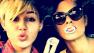 Miley Cyrus appear with makeup artist Denika Bedrossian in a Twitter photo posted on Nov. 6, 2012.