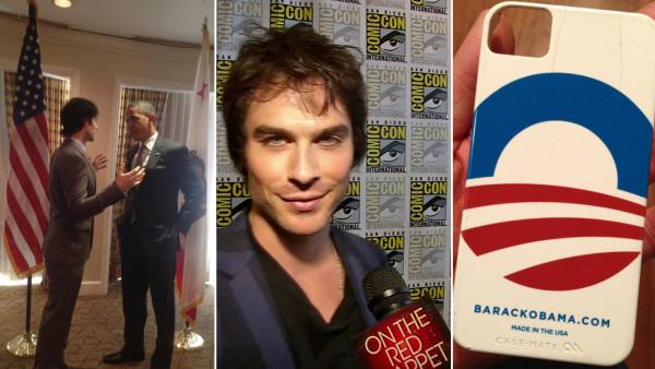 Ian Somerhalder is seen with President Barack Obama at the White House on June 7, 2012. He posted this picture on the actors Twitter page on Election Day - Nov. 6, 2012. / Somerhalder talks to OTRC.com at San Diego Comic-Con on July 14, 2012. - Provided courtesy of twitter.com/iansomerhalder/status/266059216517730304 / OTRC / https://twitter.com/iansomerhalder/status/266034353035943936 Ian Somerhalder is seen with President Barack Obama at the White House on June 7, 2012. He posted this picture on the actors Twitter page on Election Day - Nov. 6, 2012. / Somerhalder talks to OTRC.com at San Diego Comic-Con on July 14, 2012. - Provided courtesy of twitter.com/iansomerhalder/status/266059216517730304 / OTRC / https://twitter.com/iansomerhalder/status/266034353035943936