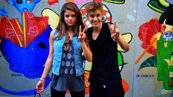 Selena Gomez and Justin Bieber appear in a photo posted on Gomez's official Facebook page on July 9, 2012.