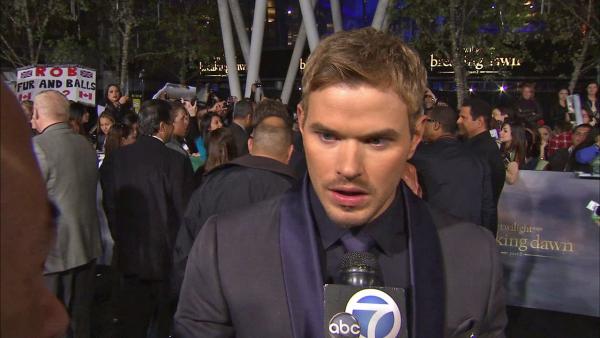 Kellan Lutz talks to OTRC.com at the premiere of Twilight: Breaking Dawn - Part 2 at the Nokia Theatre L.A. Live in Los Angeles on Nov. 12, 2012.