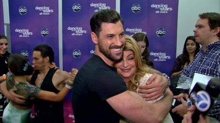 Kirstie Alley and Maksim Chmerkovskiy talk to OTRC.com after the Nov. 13, 2012 episode of Dancing With The Stars.