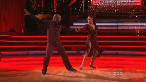 Emmitt Smith and Cheryl Burke appear in a still from 'Dancing With The Stars: All-Stars' on November 19, 2012.