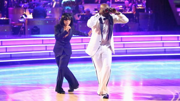 Retired NFL star Emmitt Smith and his partner Cheryl Burke received 27 out of 30 points from the judges for their 'Espionage' Lindy Hop on 'Dancing With The Stars: All-Stars' on Monday, Nov. 19, 2012.