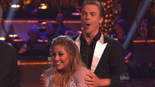 Shawn Johnson and Mark Ballas appear in a still from 'Dancing With The Stars: All-Stars' on November 26, 2012.