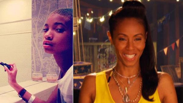 Willow Smith appears in an undated photo from her official Facebook page. / Jada Pinkett Smith appears in a photo from a 2012 promotional interview for her animated film Madagascar 3. - Provided courtesy of OTRC / Facebook / epk.tv