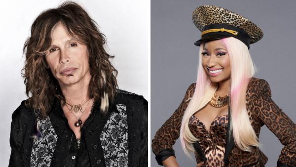 Steven Tyler appears in a 2012 promotional photo for American Idol season 11. / Nicki Minaj appears in a 2012 promotional photo for American Idol season 12. - Provided courtesy of Michael Becker / FOX Steven Tyler appears in a 2012 promotional photo for American Idol season 11. / Nicki Minaj appears in a 2012 promotional photo for American Idol season 12. - Provided courtesy of Michael Becker / FOX