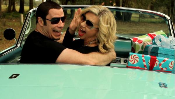 John Travolta and Olivia Newton-John appear in the video for I Think You Might Like It, released in December 2012. - Provided courtesy of UME Music John Travolta and Olivia Newton-John appear in the video for I Think You Might Like It, released in December 2012. - Provided courtesy of UME Music