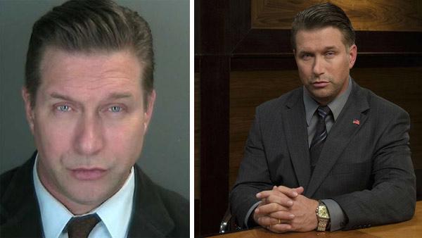 Stephen Baldwin appears in this photo provided by the district attorneys office of New Yorks Rockland County after his arrest for alleged tax evasion on Dec. 6, 2012. / Stephen Baldwin appears in a publicity photo for All-Stars Celebrity Apprentice. - Provided courtesy of Rockland County District Attorneys Office / NBC / Justin Stevens