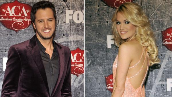 Carrie Underwood and Luke Bryan arrive at the American Country Awards on Monday, Dec. 10, 2012, in Las Vegas. - Provided courtesy of AP / Joe Bottari Carrie Underwood and Luke Bryan arrive at the American Country Awards on Monday, Dec. 10, 2012, in Las Vegas. - Provided courtesy of AP / Joe Bottari