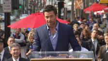 Hugh Jackman delievers a speech after getting his star on the Hollywood Walk of Fame on December 13, 2012. - Provided courtesy of OTRC