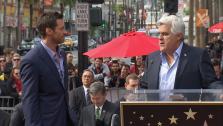 Jay Leno delievers a speech before Hugh Jackman gets his star on the Hollywood Walk of Fame on December 13, 2012. - Provided courtesy of OTRC