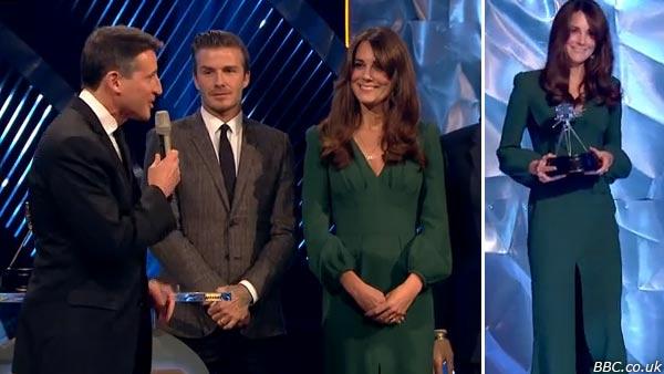 Kate Middleton, aka Catherine, Duchess of Cambridge, appears at the BBCs Sports Personality award show on December 16, 2012. - Provided courtesy of BBC Kate Middleton, aka Catherine, Duchess of Cambridge, appears at the BBCs Sports Personality award show on December 16, 2012. - Provided courtesy of BBC
