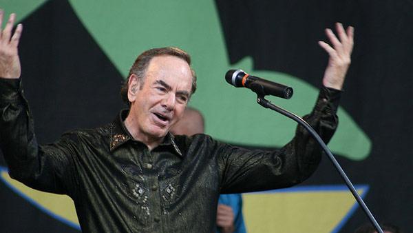 Neil Diamond performs at the Glastonbury music festival in the UK on June 29, 2008.