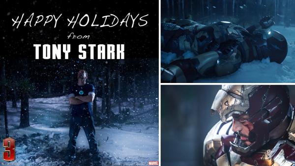 Tony Stark/Iron Man (Robert Downey Jr.) is seen in this holiday photo released by Marvel during Christmas 2012. / Tony Stark/Iron Man (Robert Downey Jr.) appears in a scene from Marvels Iron Man 3. - Provided courtesy of Marvel / Walt Disney Pictures Tony Stark/Iron Man (Robert Downey Jr.) is seen in this holiday photo released by Marvel during Christmas 2012. / Tony Stark/Iron Man (Robert Downey Jr.) appears in a scene from Marvels Iron Man 3. - Provided courtesy of Marvel / Walt Disney Pictures