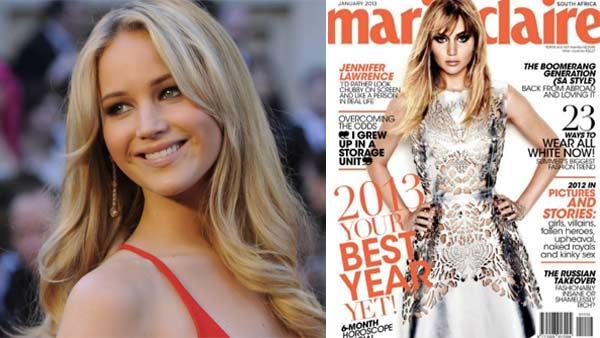 Jennifer Lawrence appears on the cover of Marie Claire South Africa for the January 2013. / Jennifer Lawrence arrives for the 83rd Annual Academy Awards at the Kodak Theatre in Hollywood, CA on February 27, 2011. - Provided courtesy of A.M.P.A.S. / Marie Claire Jennifer Lawrence appears on the cover of Marie Claire South Africa for the January 2013. / Jennifer Lawrence arrives for the 83rd Annual Academy Awards at the Kodak Theatre in Hollywood, CA on February 27, 2011. - Provided courtesy of A.M.P.A.S. / Marie Claire