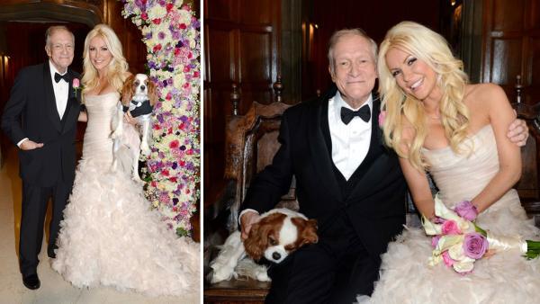 Hugh Hefner and Crystal Harris posed with their Cavalier King Charles Spaniel Charlie for an official wedding photo. The two tied the knot at the Playboy Mansion on Dec. 31, 2012 -- New Years Eve. - Provided courtesy of Elayne Lodge / Playboy Enterprises, Inc. Hugh Hefner and Crystal Harris posed with their Cavalier King Charles Spaniel Charlie for an official wedding photo. The two tied the knot at the Playboy Mansion on Dec. 31, 2012 -- New Years Eve. - Provided courtesy of Elayne Lodge / Playboy Enterprises, Inc.