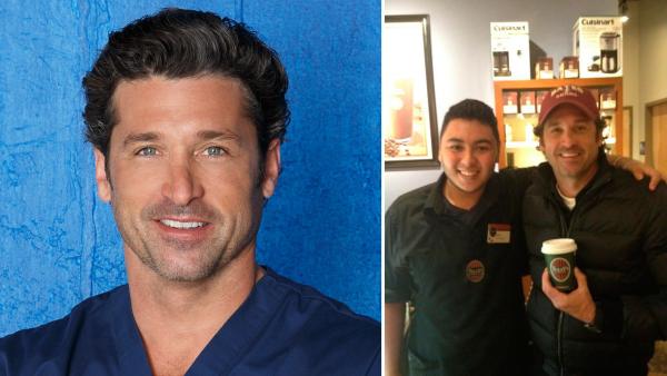 Patrick Dempsey appears in a 2012 promotional photo for Greys Anatomy. / Dempsey is seen posing with a Tullys Coffee employee in a photo posted on his Twitter page on January 2, 2013. - Provided courtesy of ABC / Twitter.com/PatrickDempsey Patrick Dempsey appears in a 2012 promotional photo for Greys Anatomy. / Dempsey is seen posing with a Tullys Coffee employee in a photo posted on his Twitter page on January 2, 2013. - Provided courtesy of ABC / Twitter.com/PatrickDempsey