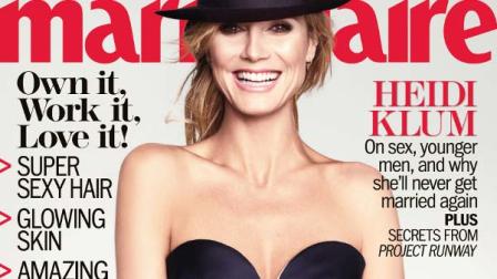 Heidi Klum appears on the cover of Marie Claire magazines February 2013 issue.