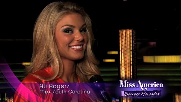 Ali Rogers, Miss South Carolina 2012, appears in a behind-the-scenes interview for the Live Well Networks Miss America: Secrest Revealed, airing Jan. 7 - Jan. 11, 2013.