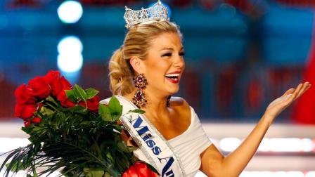 Miss New York, Mallory Hagan, appears in a photo shortly after winning the title of Miss America 2013 on January 12, 2013.