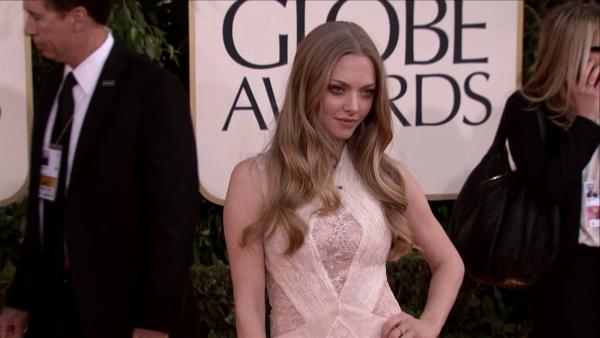 Amanda Seyfried appears at the 2013 Golden Globe Awards in Beverly Hills, California on Jan. 13, 2013.