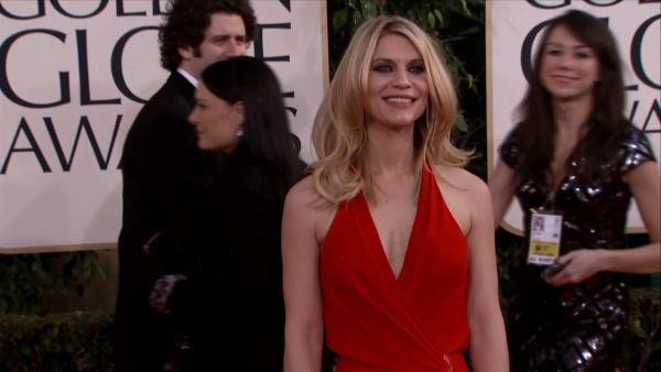 Claire Danes appears at the 2013 Golden Globe Awards in Beverly Hills, California on Jan. 13, 2013.