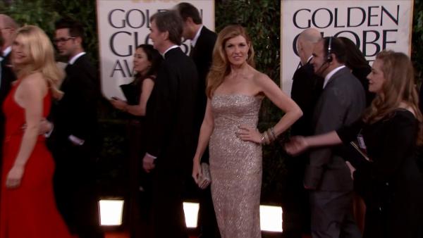 Connie Britton (ABC's 'Nashville') appears at the 2013 Golden Globe Awards in Beverly Hills, California on Jan. 13, 2013.