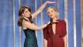 Hosts Tina Fey, Amy Poehler on stage during the 70th Annual Golden Globe Awards held at the Beverly Hilton Hotel on January 13, 2013 .