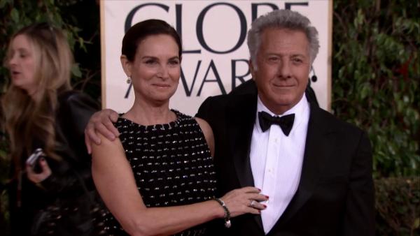 Dustin Hoffman and his wife, Lisa, appear at the 2013 Golden Globe Awards in Beverly Hills, California on Jan. 13, 2013.