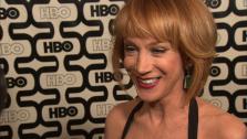 Kathy Griffin talks to OTRC.com at HBOs Golden Globes after party on Jan. 13, 2013.