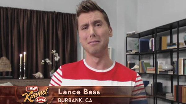 Lance Bass appears on ABCs Jimmel Kimmel Live! on Jan. 17, 2013. - Provided courtesy of ABC Lance Bass appears on ABCs Jimmel Kimmel Live! on Jan. 17, 2013. - Provided courtesy of ABC