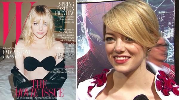 Emma Stone talks to OnTheRedCarpet.com at the Hollywood premiere of The Amazing Spider-Man, at Westwoods Regency Village Theatre in Los Angeles on June 28, 2012. / Stone appears on the February 2013 cover of W magazine. - Provided courtesy of OTRC Emma Stone talks to OnTheRedCarpet.com at the Hollywood premiere of The Amazing Spider-Man, at Westwoods Regency Village Theatre in Los Angeles on June 28, 2012. / Stone appears on the February 2013 cover of W magazine. - Provided courtesy of OTRC