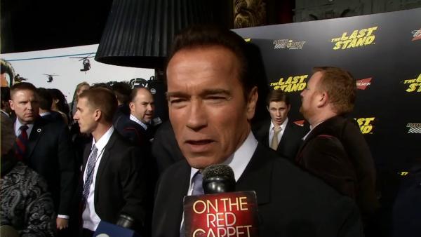 Arnold Schwarzenegger talks to OTRC.com at the Los Angeles premiere of his 2013 action film, The Last Stand. - Provided courtesy of OTRC