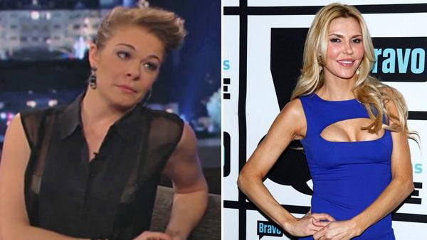 LeAnn Rimes appears during an interview on Jimmy Kimmel Live! on Jan. 22, 2013. / Brandi Glanville appears in a promotional photo for her Jan. 21, 2013 appearance on Watch What Happens Live. - Provided courtesy of ABC / Bravo LeAnn Rimes appears during an interview on Jimmy Kimmel Live! on Jan. 22, 2013. / Brandi Glanville appears in a promotional photo for her Jan. 21, 2013 appearance on Watch What Happens Live. - Provided courtesy of ABC / Bravo