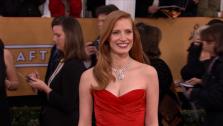 Jessica Chastain poses on the red carpet at the 2013 SAG Awards in Los Angeles on Jan. 27, 2012. - Provided courtesy of OTRC