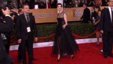 Anne Hathaway poses on the red carpet at the 2013 SAG Awards in Los Angeles on Jan. 27, 2012. - Provided courtesy of OTRC