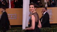 Anne Hathaway poses on the red carpet at the 2013 SAG Awards in Los Angeles on Jan. 27, 2012. - Provided courtesy of OTRC