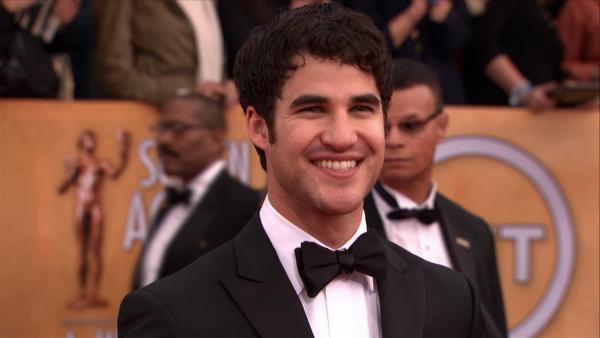 Darren Criss poses on the red carpet at the 2013 SAG Awards in Los Angeles on Jan. 27, 2012.