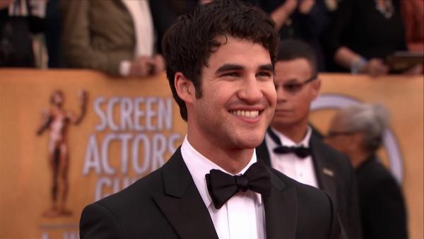 Darren Criss poses on the red carpet at the 2013 SAG Awards in Los Angeles on Jan. 27, 2012.