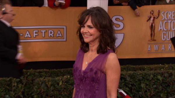 Sally Field poses on the red carpet at the 2013 SAG Awards in Los Angeles on Jan. 27, 2012.